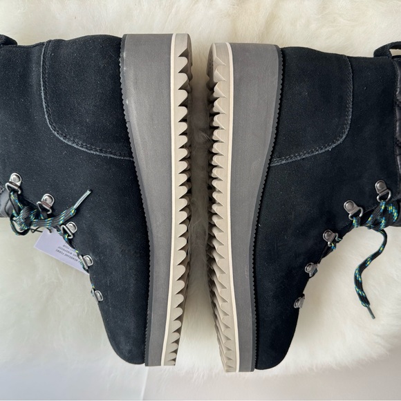 NEW UGG Birch Waterproof Black Suede Wool lined Wedge boots with box Sz.38/8 - Picture 8 of 11